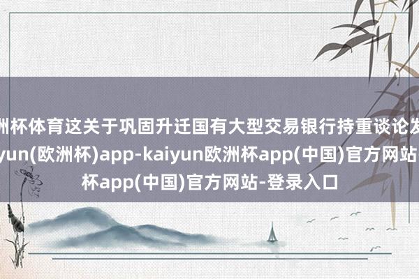 欧洲杯体育这关于巩固升迁国有大型交易银行持重谈论发展才智-kaiyun(欧洲杯)app-kaiyun欧洲杯app(中国)官方网站-登录入口