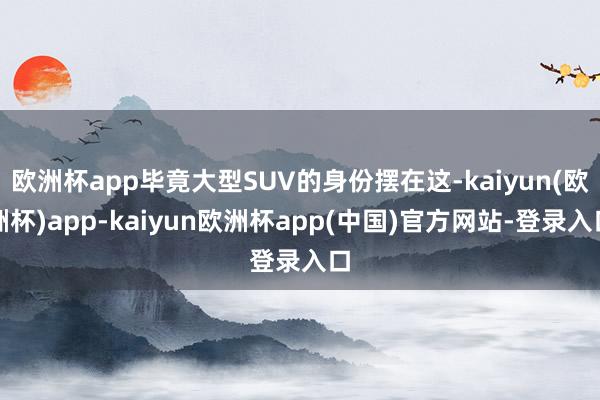 欧洲杯app毕竟大型SUV的身份摆在这-kaiyun(欧洲杯)app-kaiyun欧洲杯app(中国)官方网站-登录入口